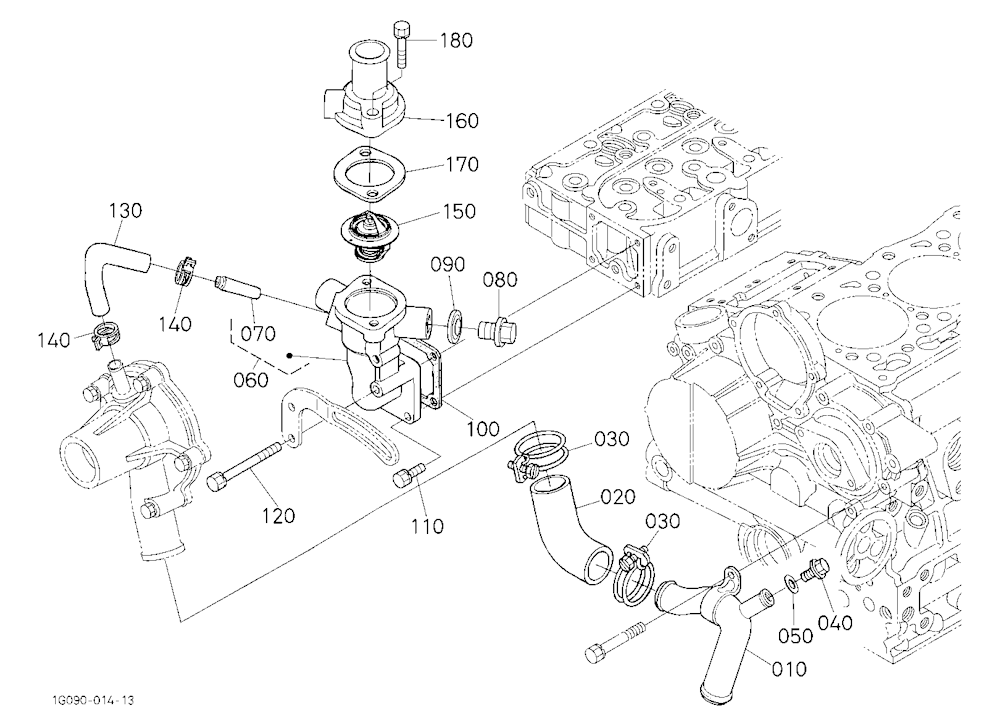 Water Flange And Thermostat