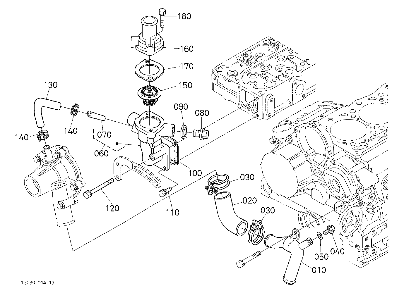Water Flange And Thermostat