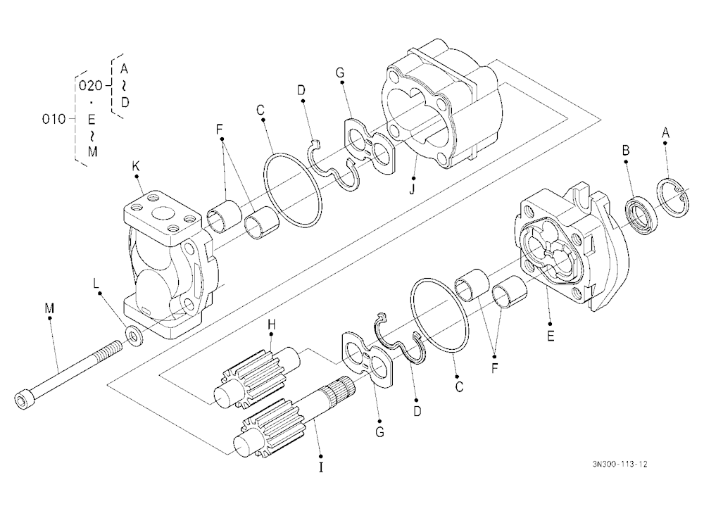 Hydraulic Pump (3P/25Cc) [Component Parts]