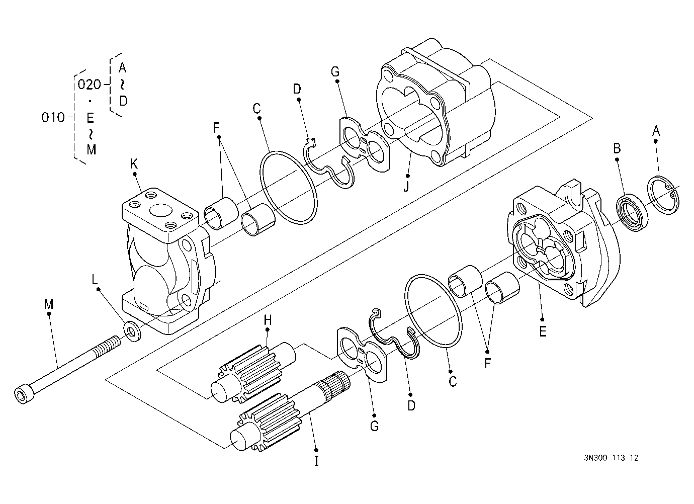 Hydraulic Pump (3P/25Cc) [Component Parts]