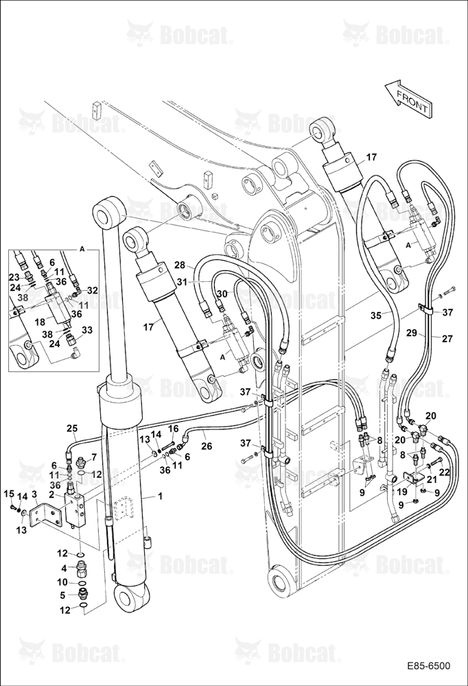 Articulated Boom (Boom Piping - Lock Valve) B34S11001 - B34S13595