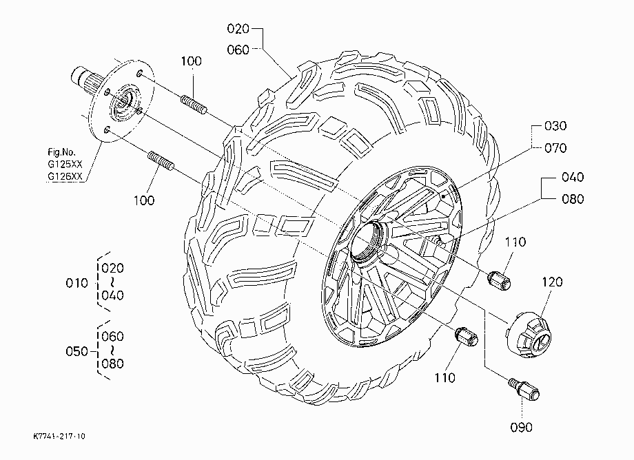 FRONT WHEEL (25*10-12,ATV A/W)