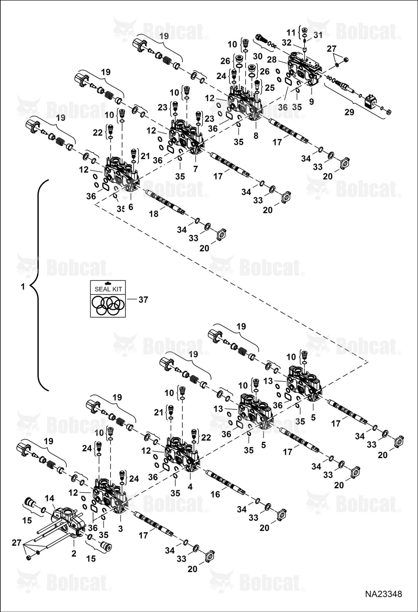 Hydraulic Control Valve (Assembly) (Backhoe) (ISO)