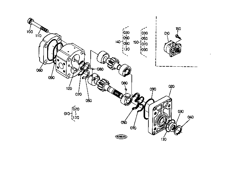 Gear Pump (2) and Component Parts [Kh-41(H)]