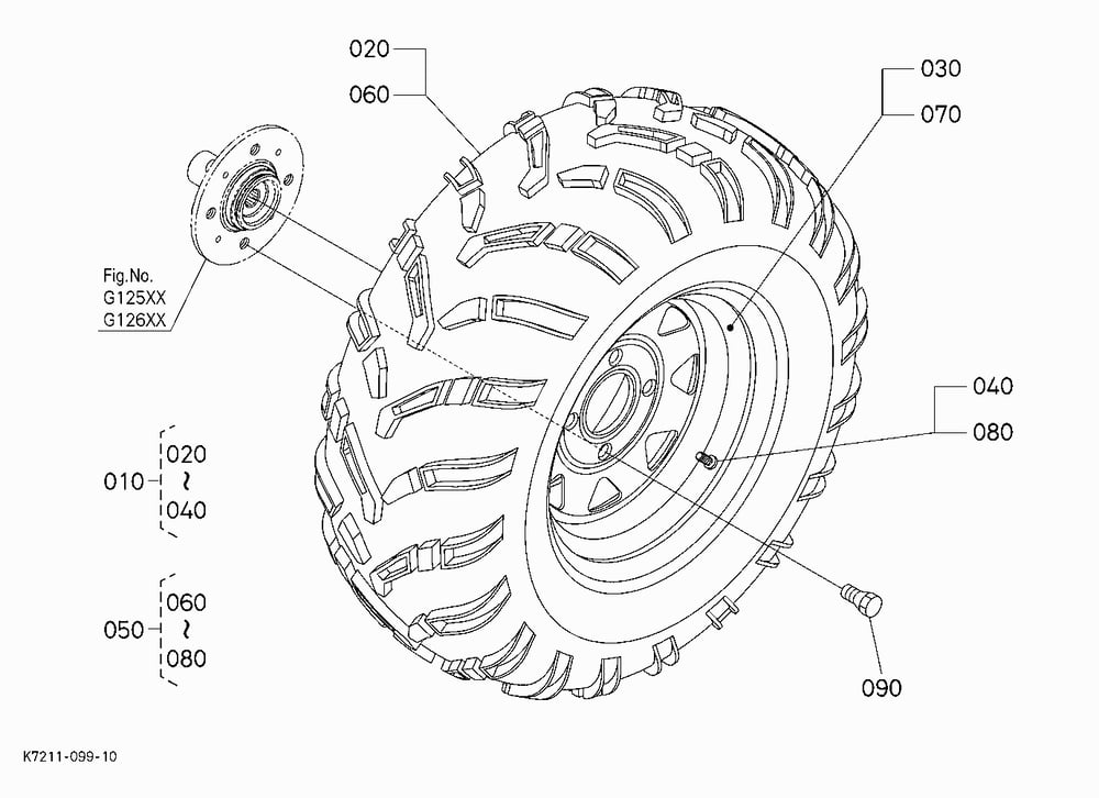 FRONT WHEEL (24*9-12) [RTV400Ci-A/CiR-A]