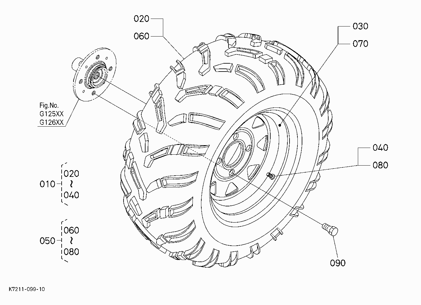 FRONT WHEEL (24*9-12) [RTV400Ci-A/CiR-A]