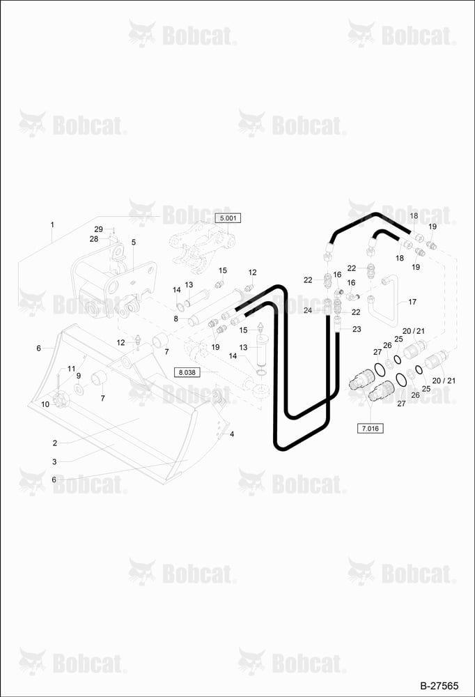 Swivelling Bucket 1500MM (QUICKLY RELEASABLE)