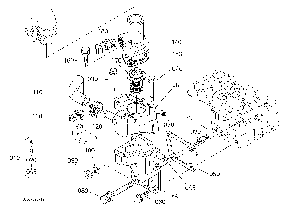 Water Flange And Thermostat