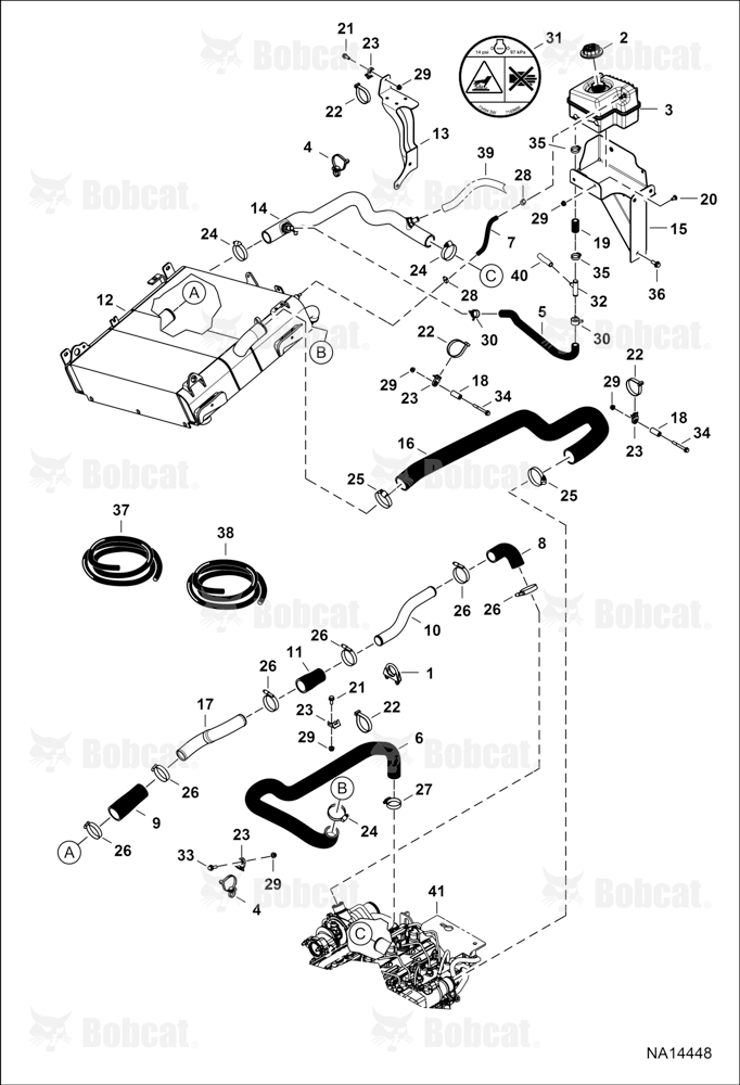Cooling System  B41N11039 & Above, B41P11064 & Above