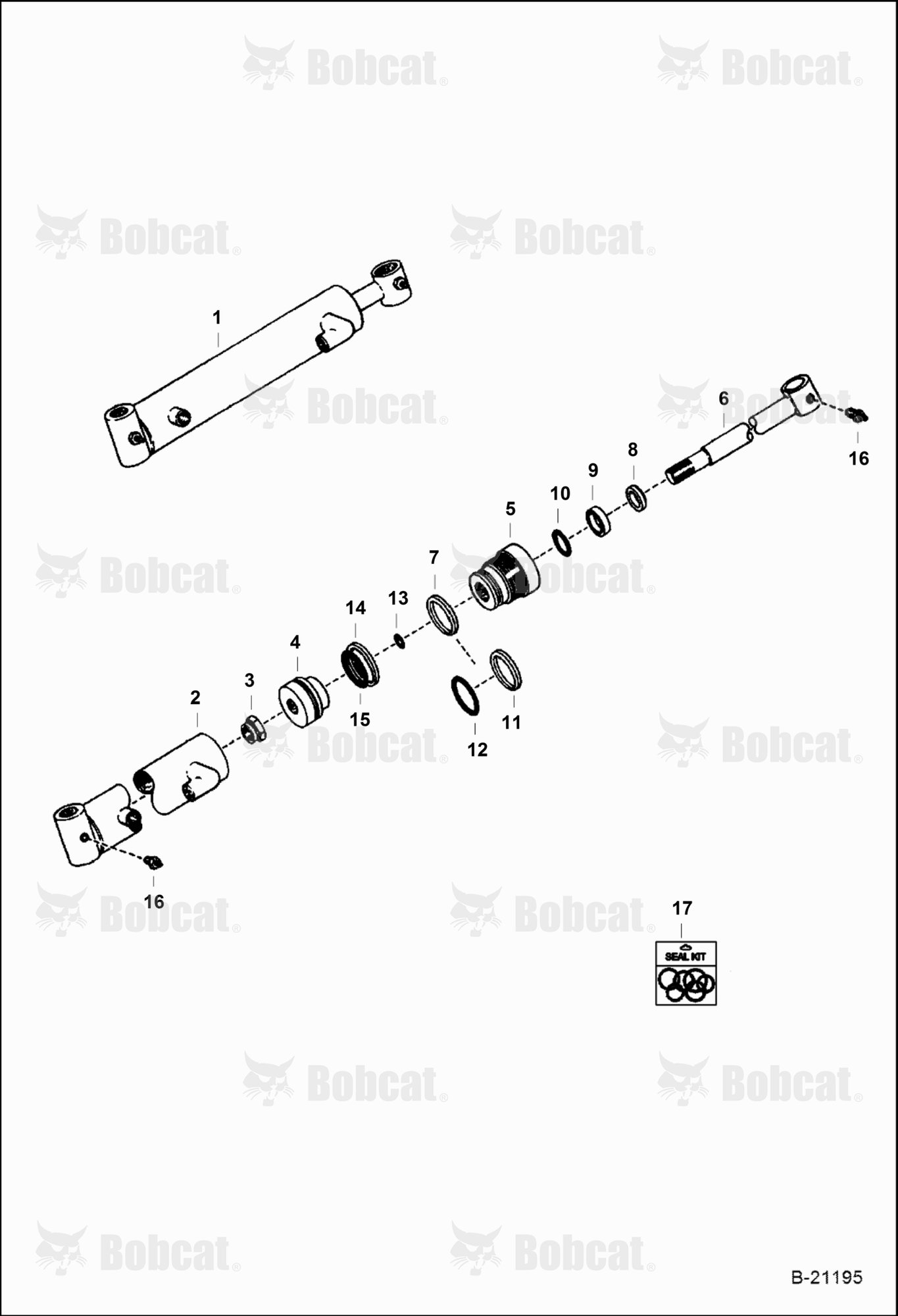 Tilt Cylinder 1-1/4 in (31,75 mm) Shaft