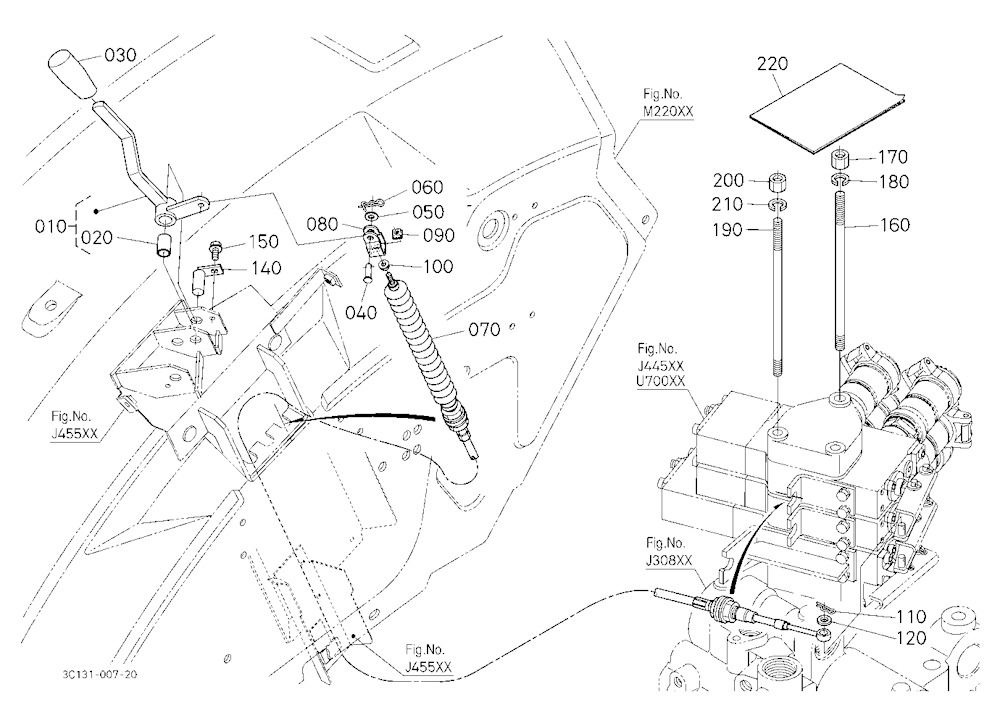 Auxiliary Control Valve Lever Kit (3Rd) (W/G No.M7