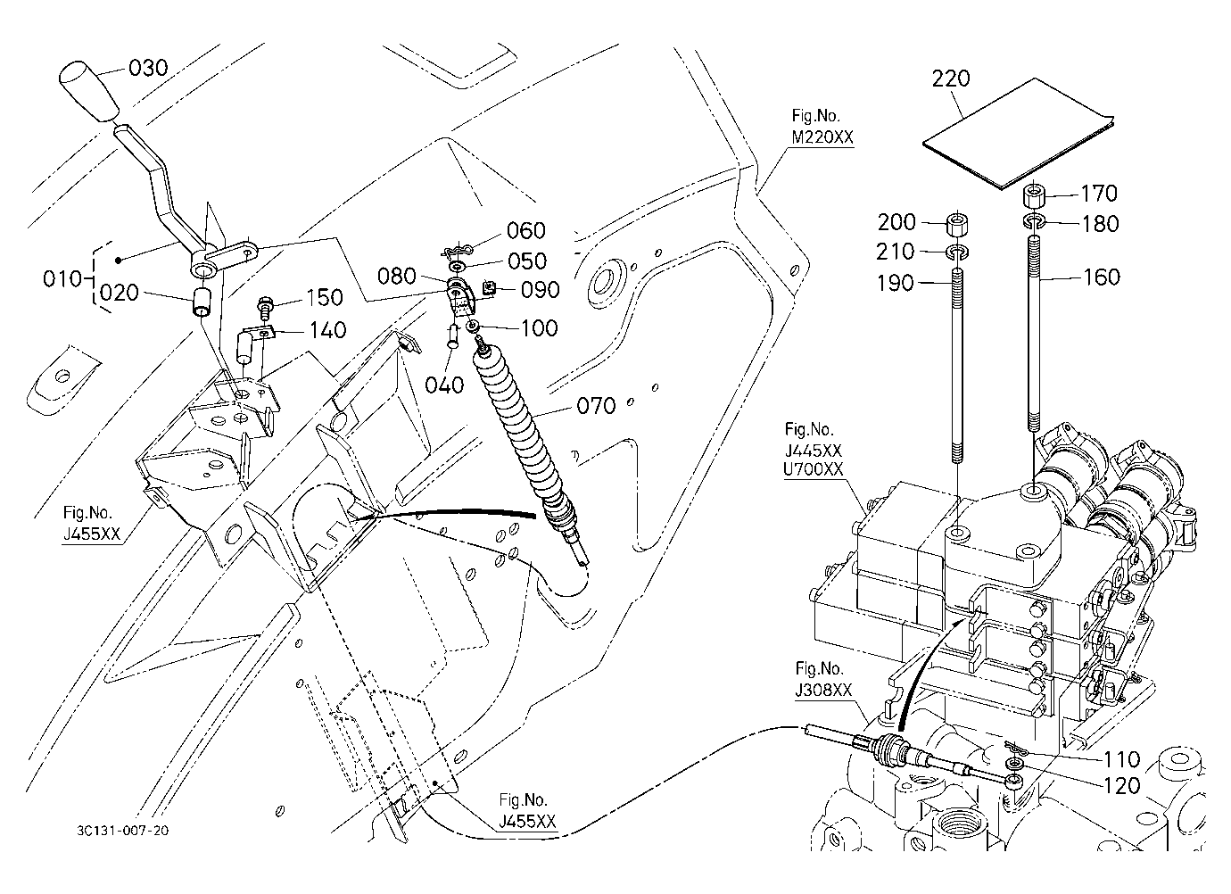 Auxiliary Control Valve Lever Kit (3Rd) (W/G No.M7