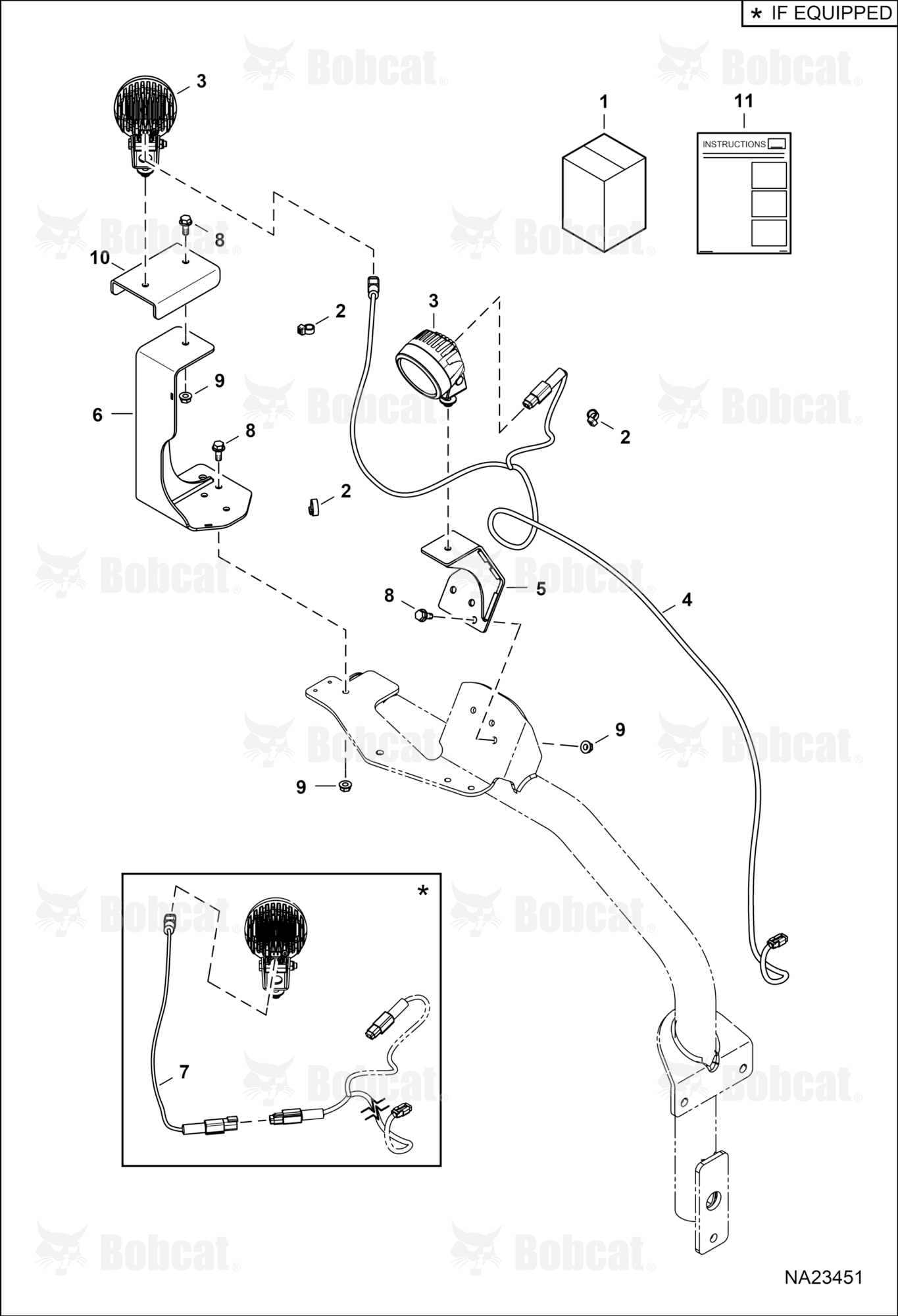 Mirror Work Lights Kit (LED)  B54Y11001 - B54Y11129