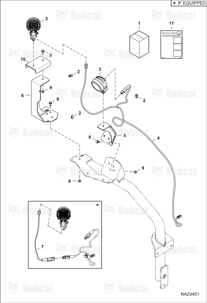 Mirror Work Lights Kit (LED)  B5E611001 - B5E611058, B5E711001 - B5E711056, B5E811001 - B5E811238