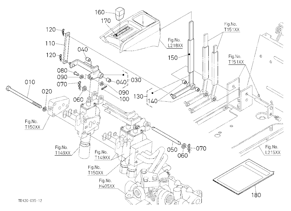 Auxiliary Control Valve Lever (3Rd) (W/G No.L8337)