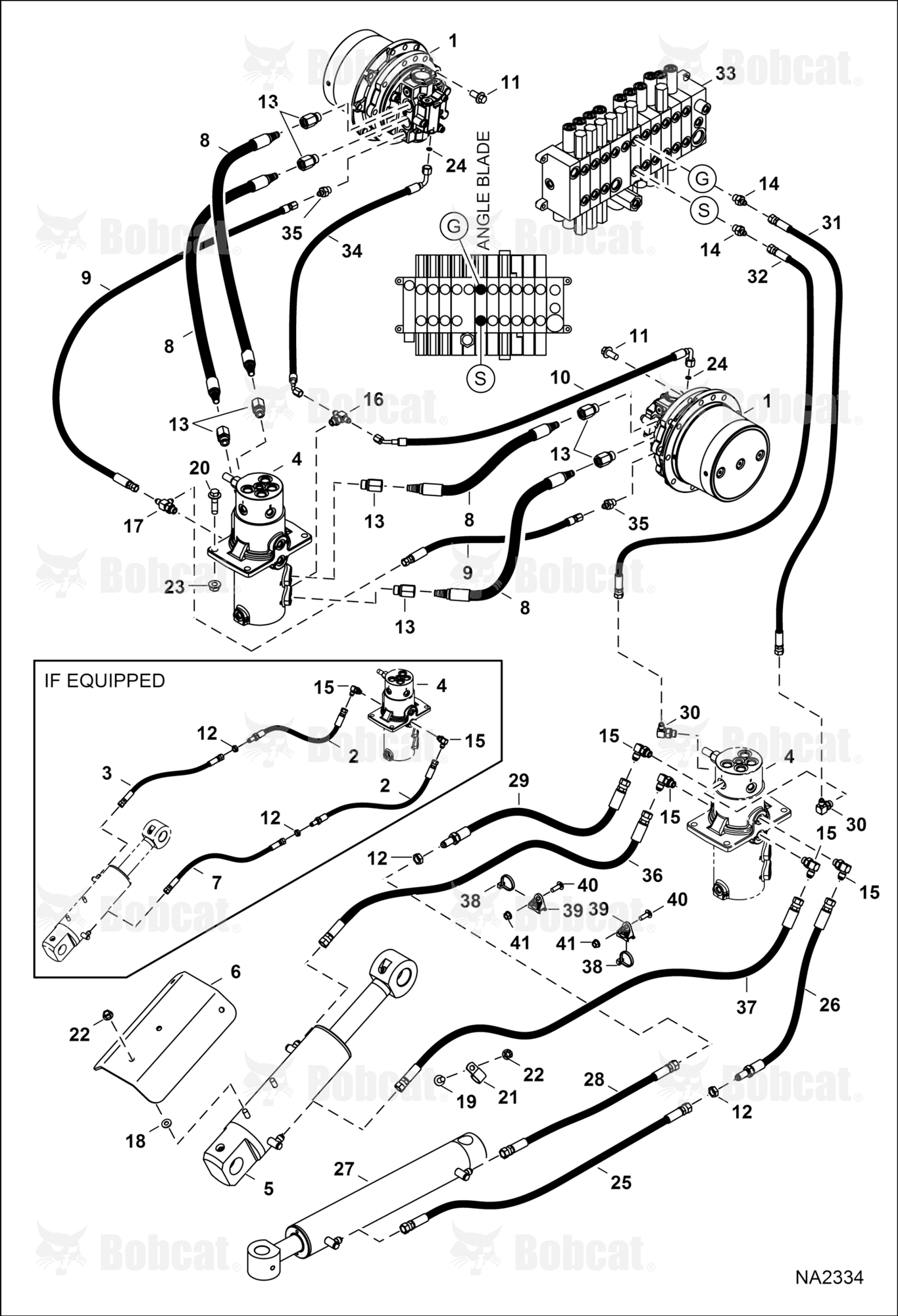 Hydraulic Circuitry (Lower) (W/Angle Blade)