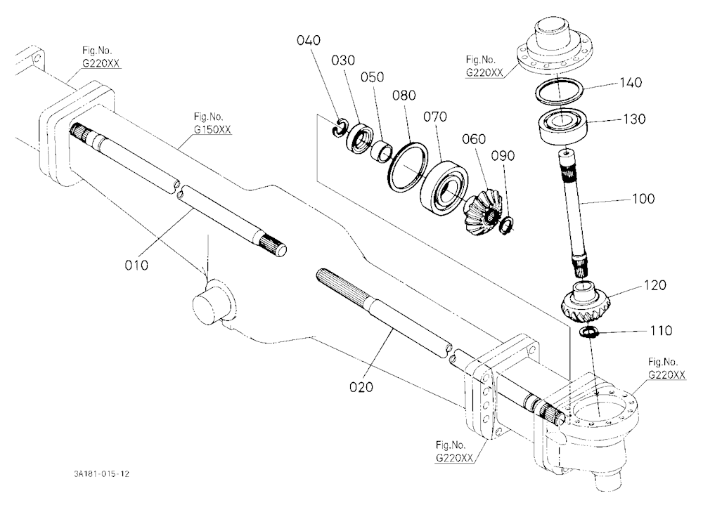 Differential Gear Shaft (With 80 Inch Tread)