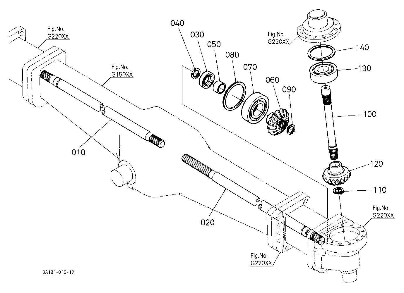 Differential Gear Shaft (With 80 Inch Tread)