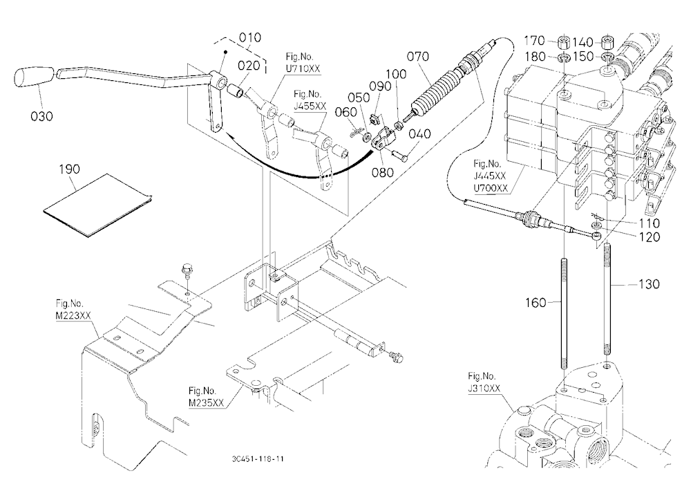 Auxiliary Control Valve Lever Kit (3Rd) (W/G No.M7