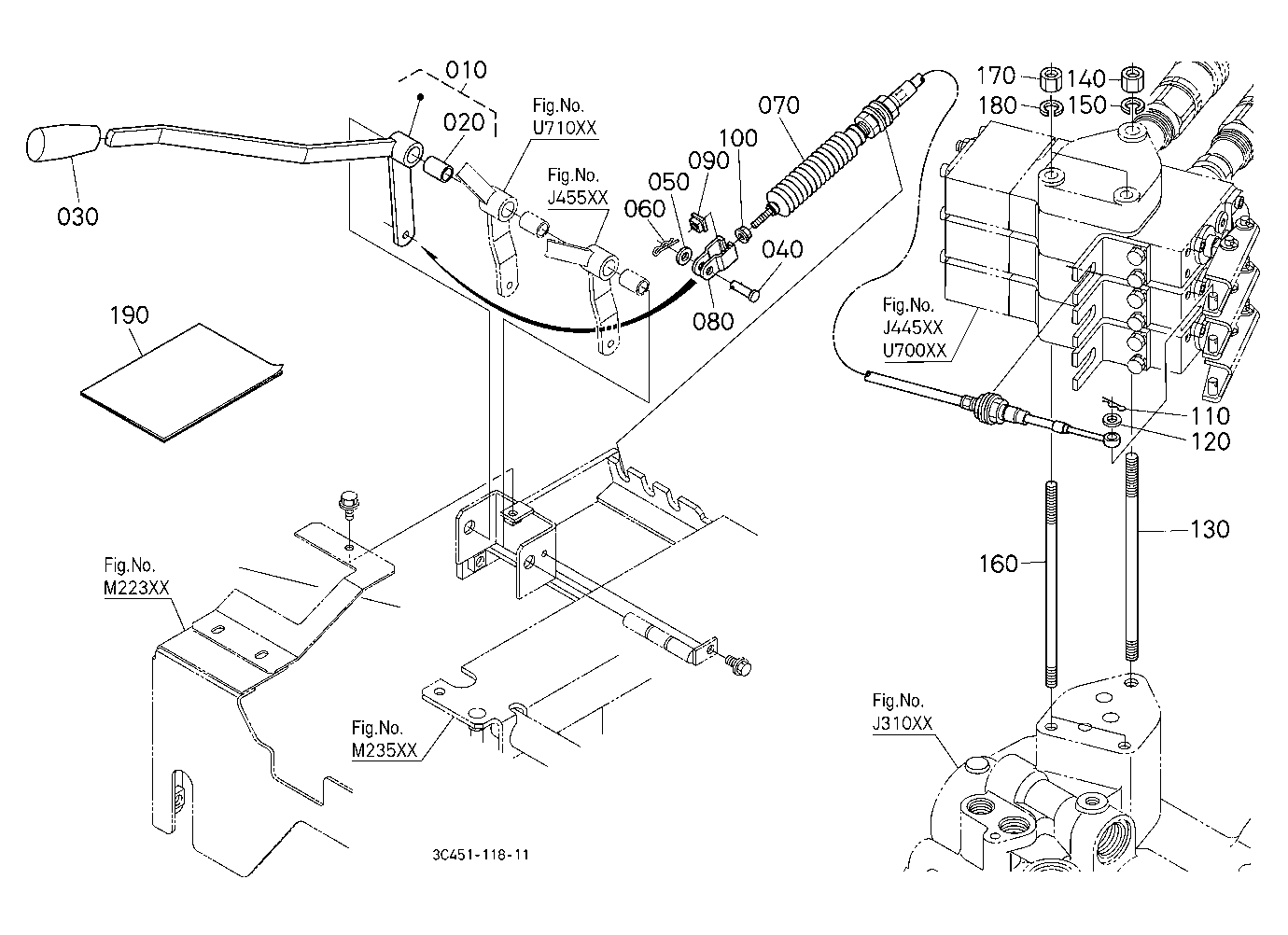 Auxiliary Control Valve Lever Kit (3Rd) (W/G No.M7