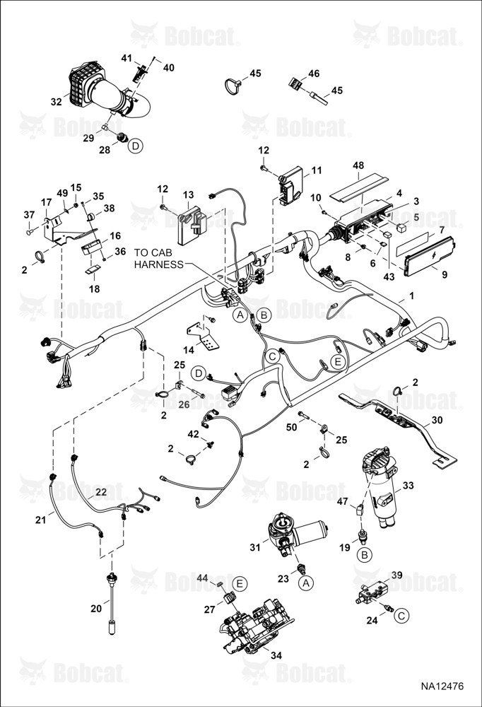 Engine Electrical Circuitry (Frame Harness & Filter Sensors) ALJ818499 & Above