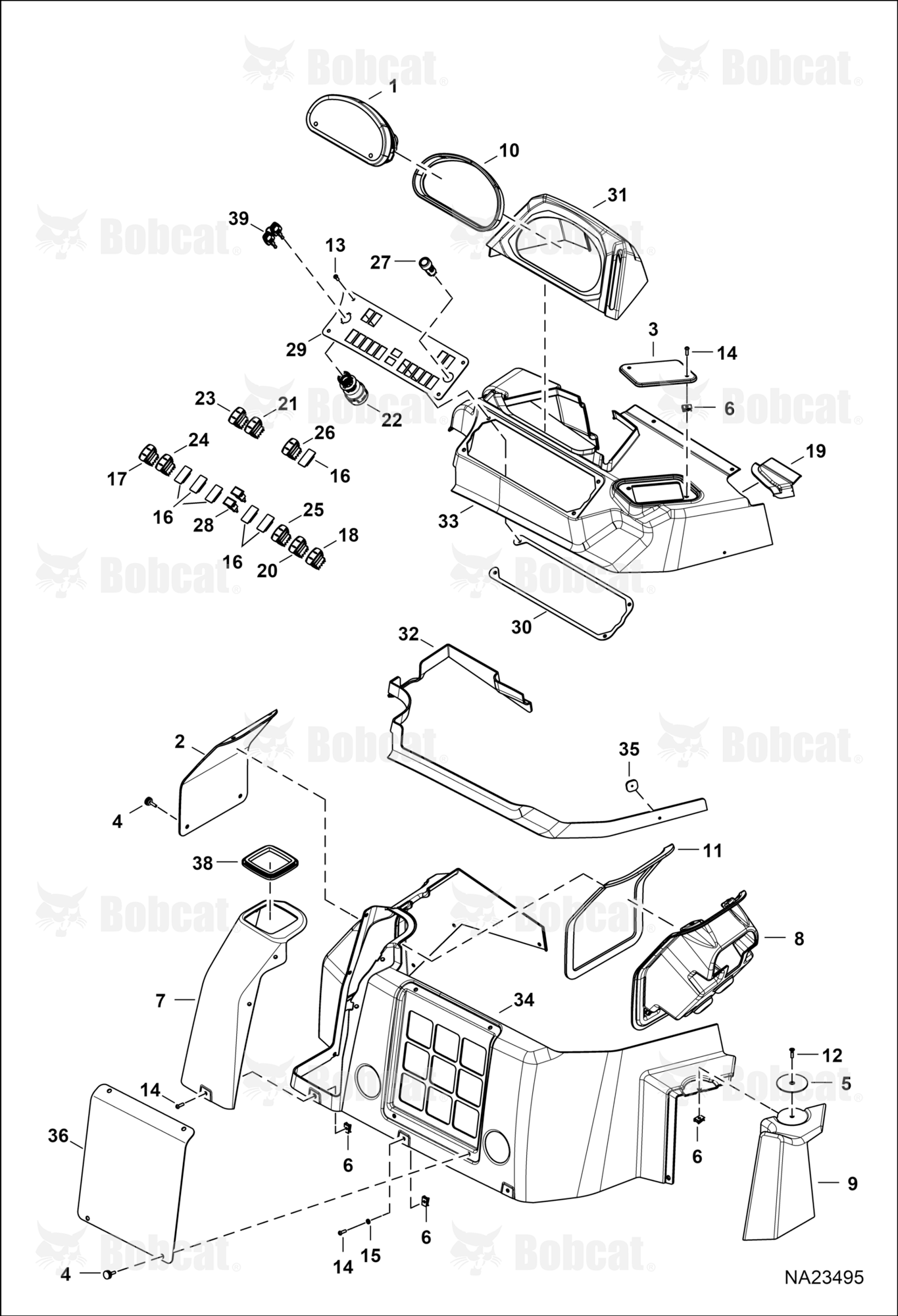 Operator Controls (RH Console) (W/O HVAC) (SPS) (Canopy)  B5JF11001 & Above