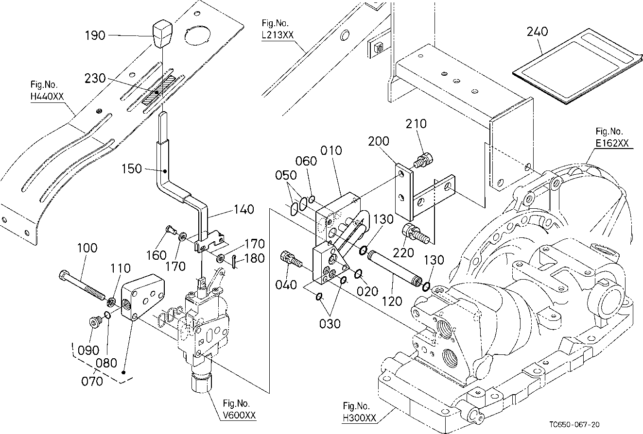 Auxiliary Control Valve Lever (1St) (W/G No.Mx8451
