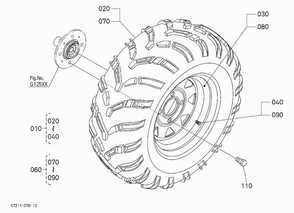 FRONT WHEEL(24*9-12)[RTV500-A/R-A]