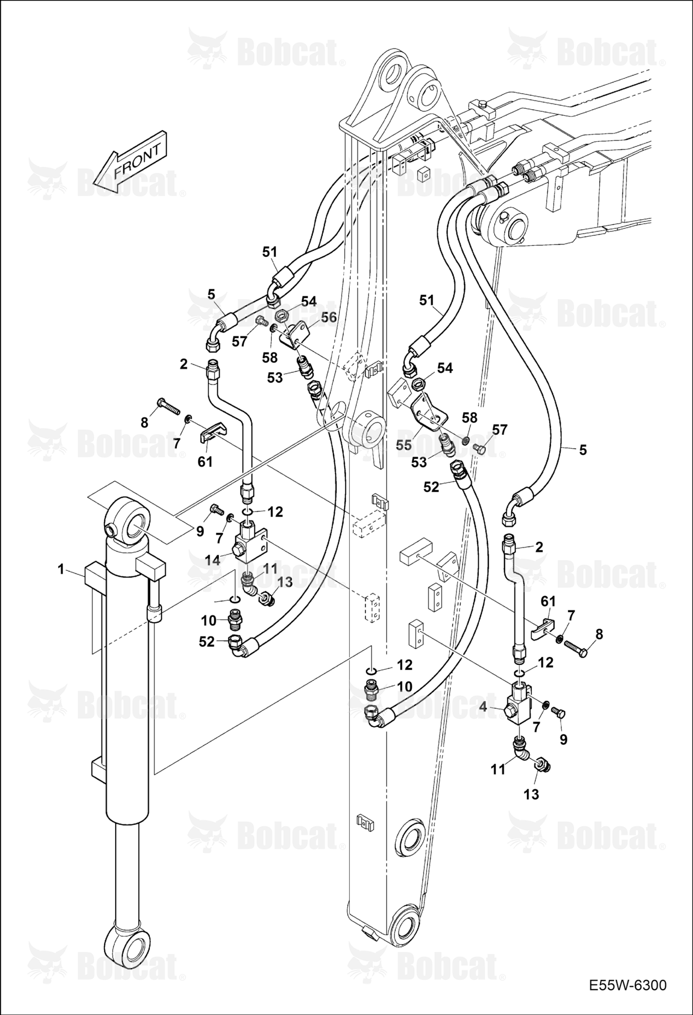 Hydraulic Circuitry (Arm 1.9 m) (Quick Clamp)