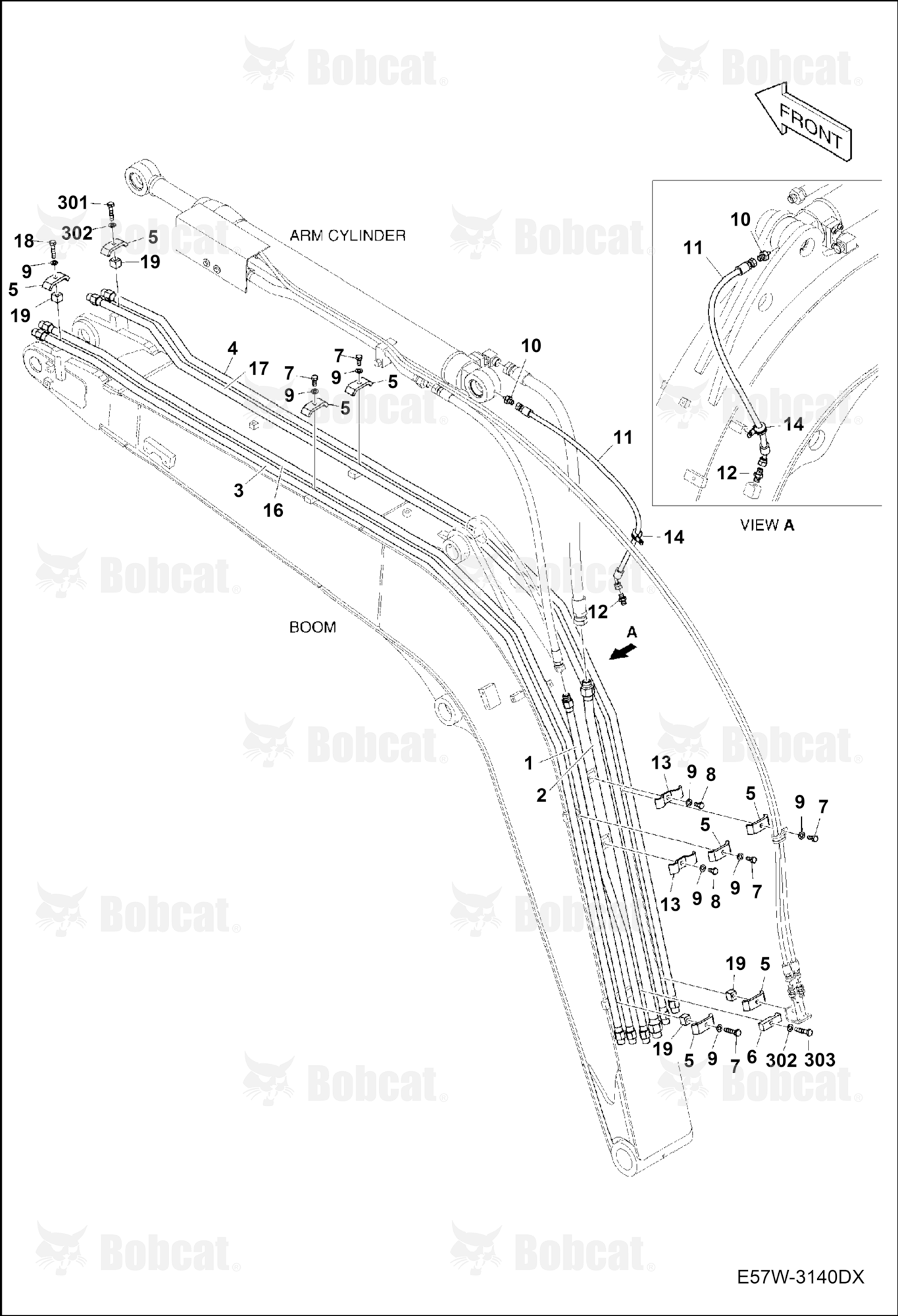 Hydraulic Circuitry (Boom) (Arm Cylinder) (Boom Cylinder)