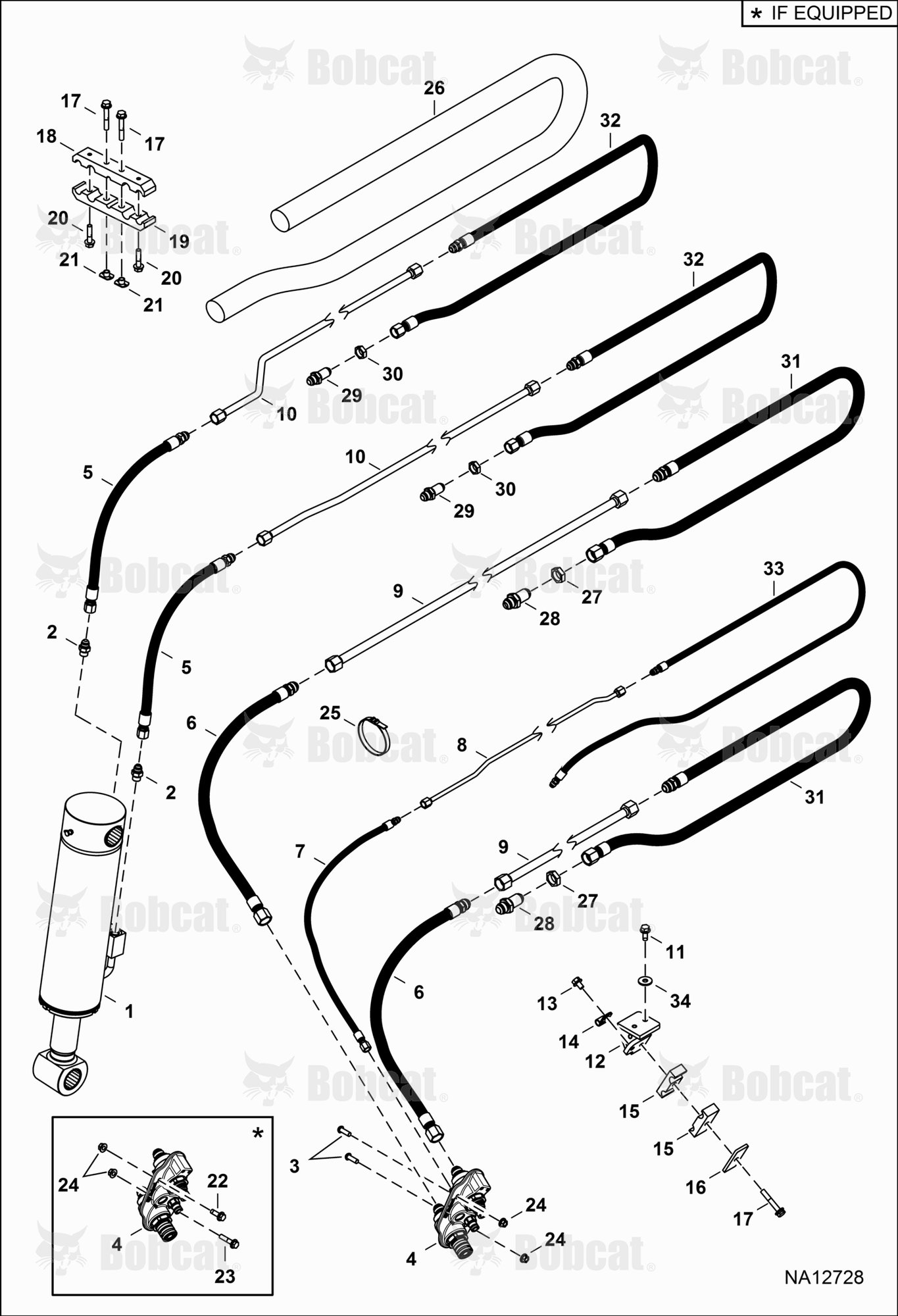 Hydraulic Circuitry (Inner Boom)  B3YH11001 - B3YH12146
