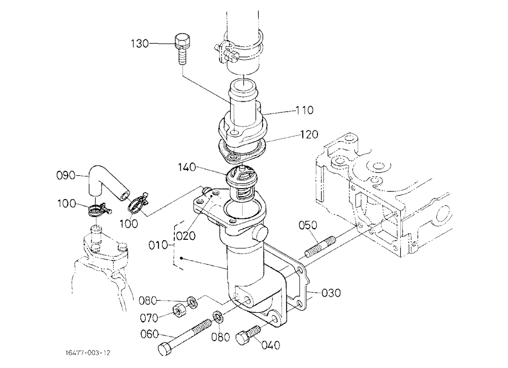 Water Flange And Thermostat [Cab Type]