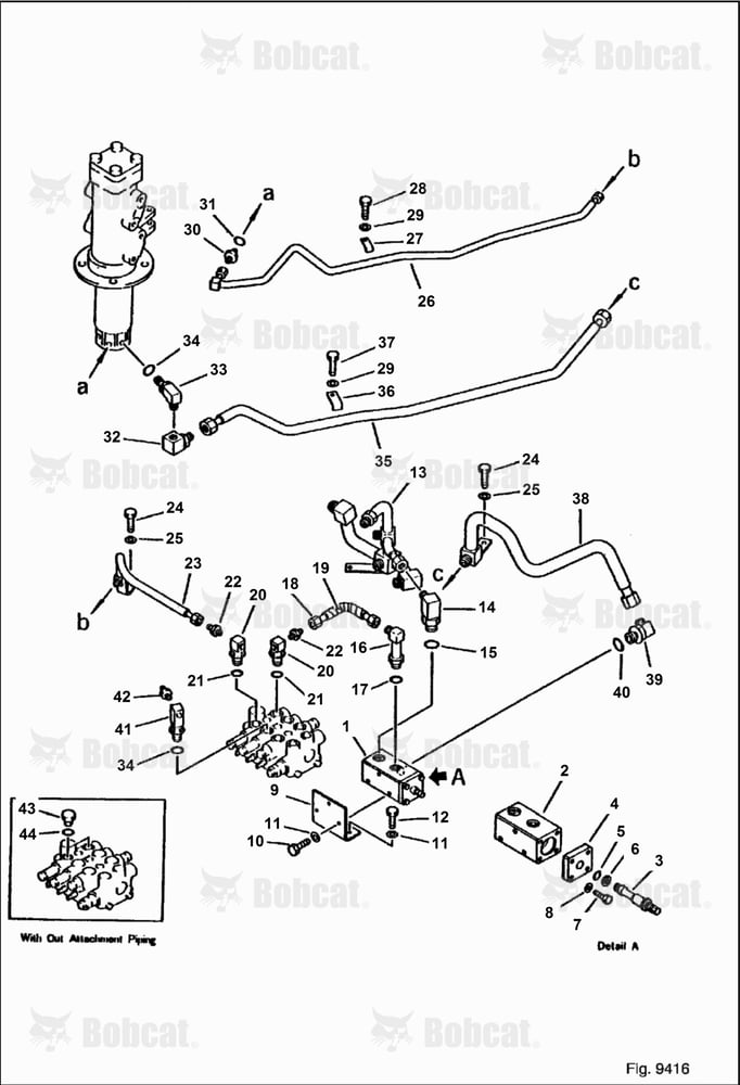 Hydraulic Piping (VALVE TO Swivel JOINT) (W/ATTACHMENT PIPING)