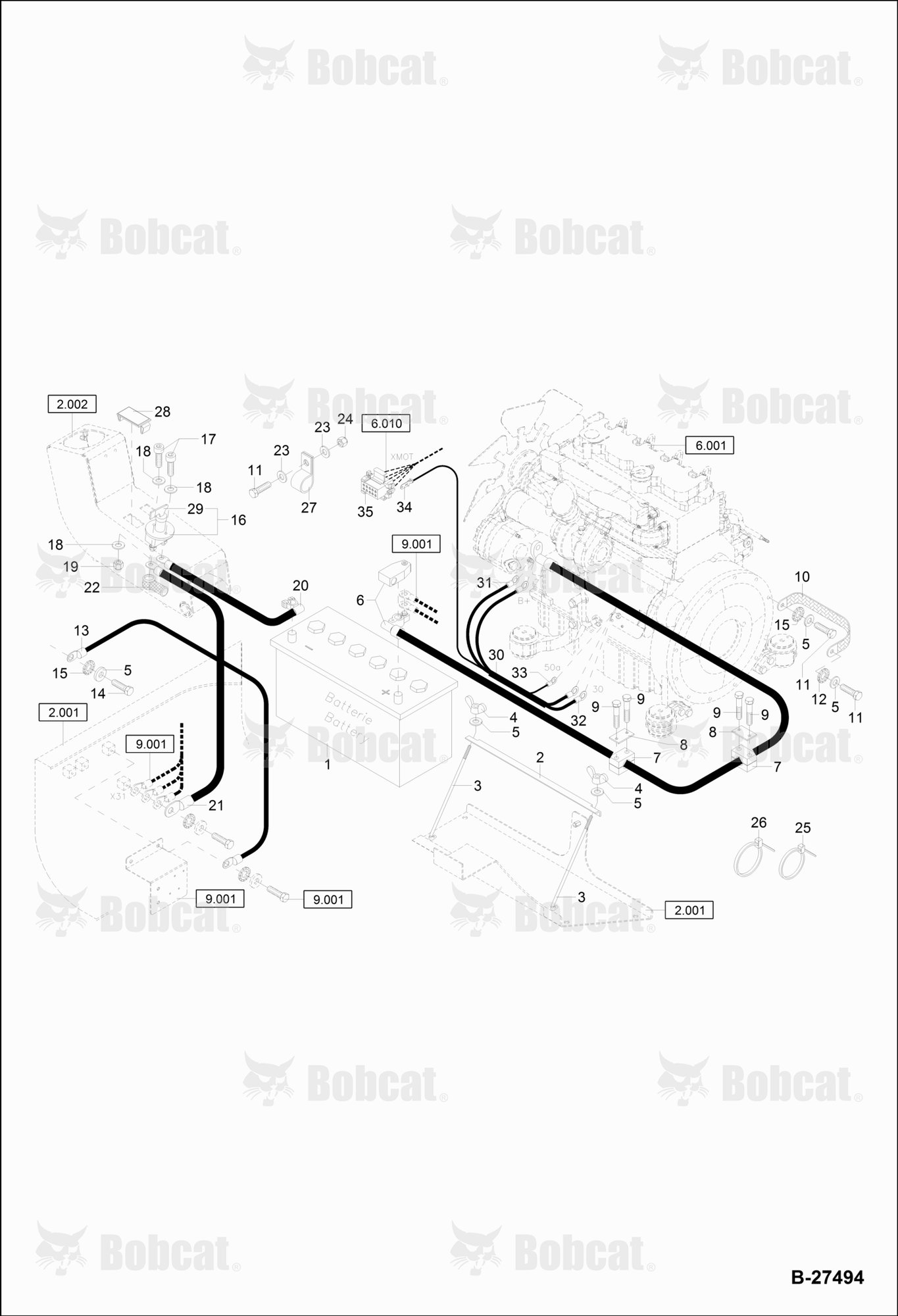 Electric Installation - Upper Carriage  120000A96 - 120000A2709