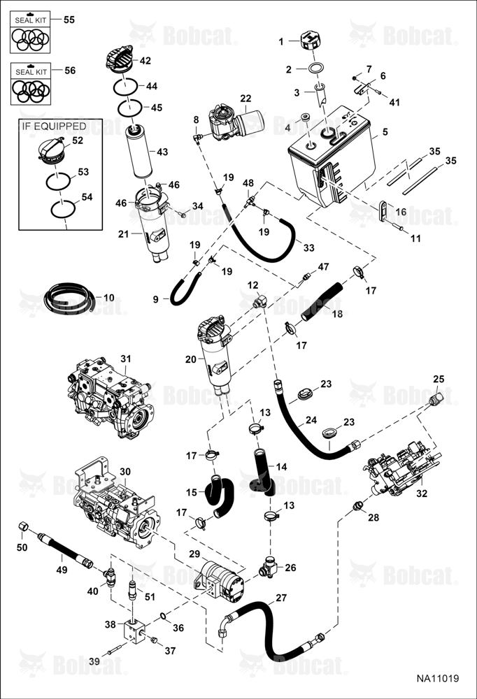 Hydrostatic Circuitry (Tank & Filter) A3NV25273 - A3NV27243, A3NW13838 - A3NW14594
