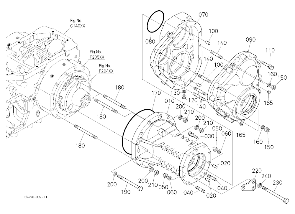 Rear Axle Case Lh