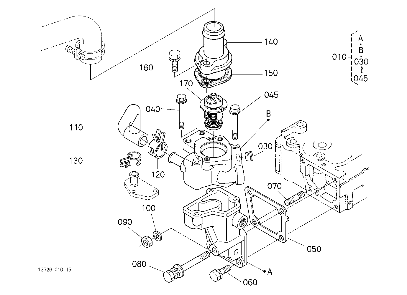 Water Flange And Thermostat [Rops Type]