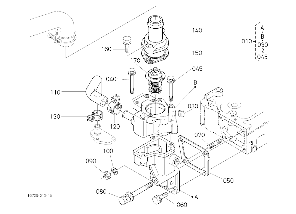 Water Flange And Thermostat [Rops Type]