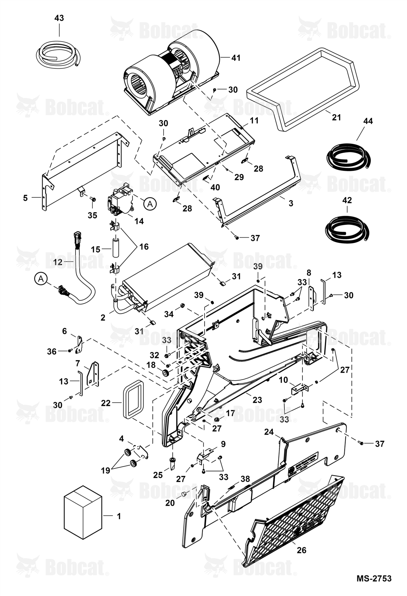 Heater & A/C (Heater Assembly) (Plastic Housing) (Two Piece Blower Mount)