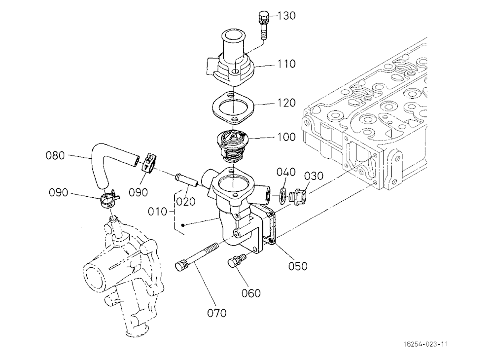 Water Flange And Thermostat