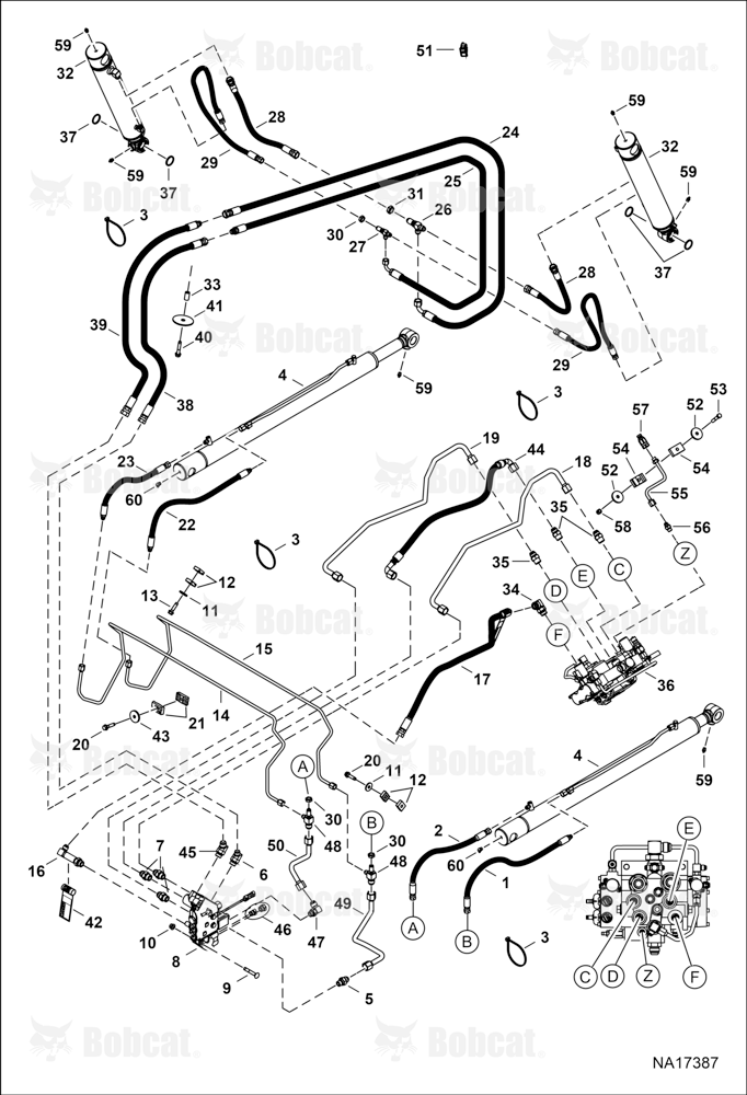 Hydraulic Circuitry (W/BPV Junction Block)  B42S12401 & Above
