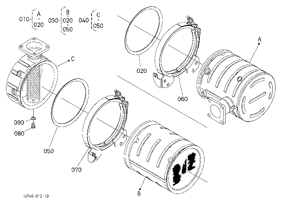 Diesel Particulate Filter Muffler (Component Parts