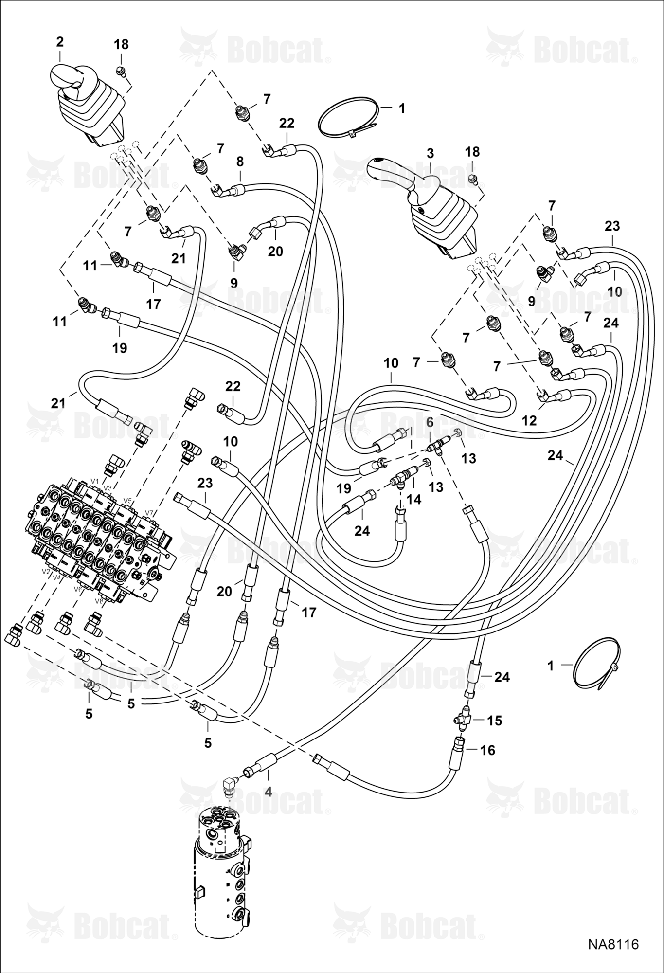 Hydraulic Circuitry (Pilot)  AHNM22242 & Above