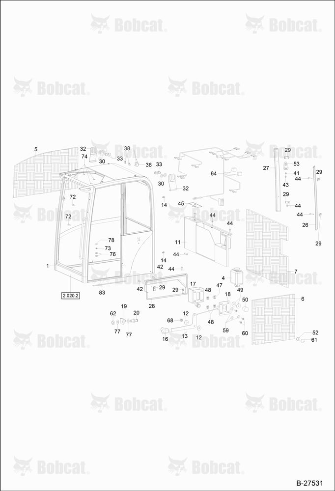 OPERATOR'S CAB (Equipment 1)  CAB S/N 202.041.721 & Above