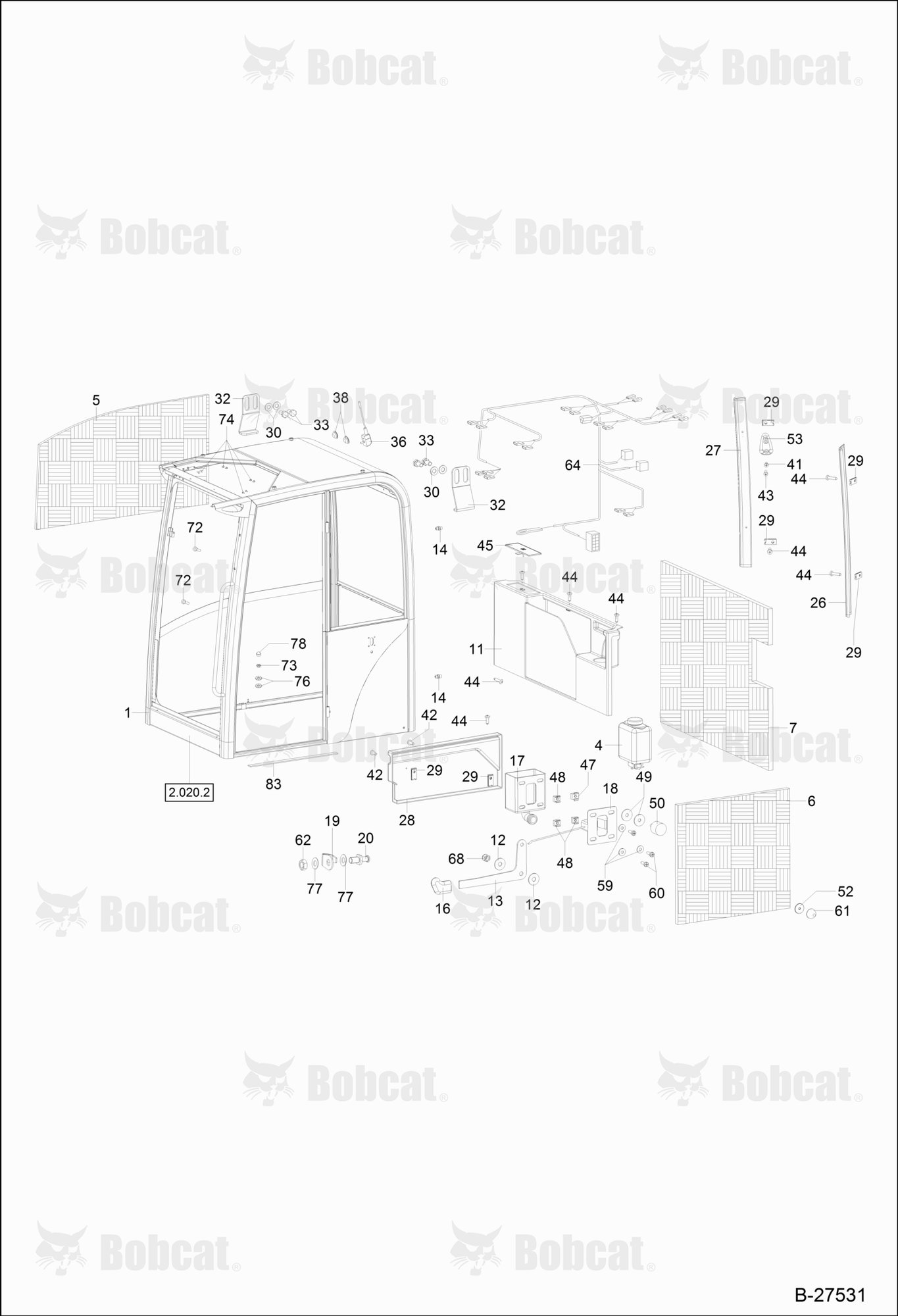 OPERATOR'S CAB (Equipment 1)  CAB S/N 202.041.721 & Above