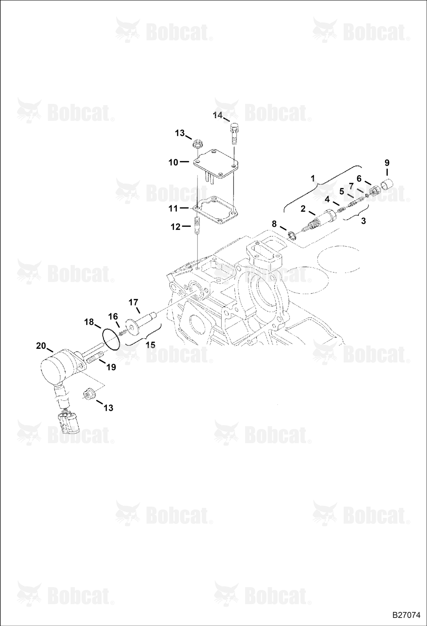 Engine Stop Lever (Blue) (Engine Serial # V2403-B******)