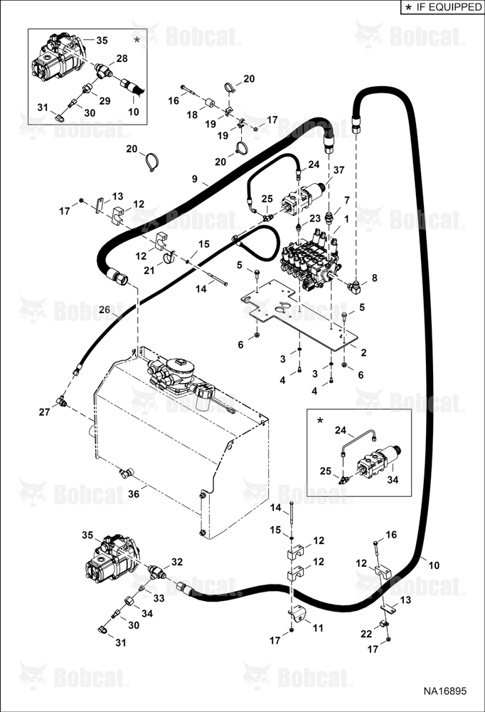 Hydraulic Circuitry (Control Valve) (Main) B41B16001 & Above, B41D16001 & Above