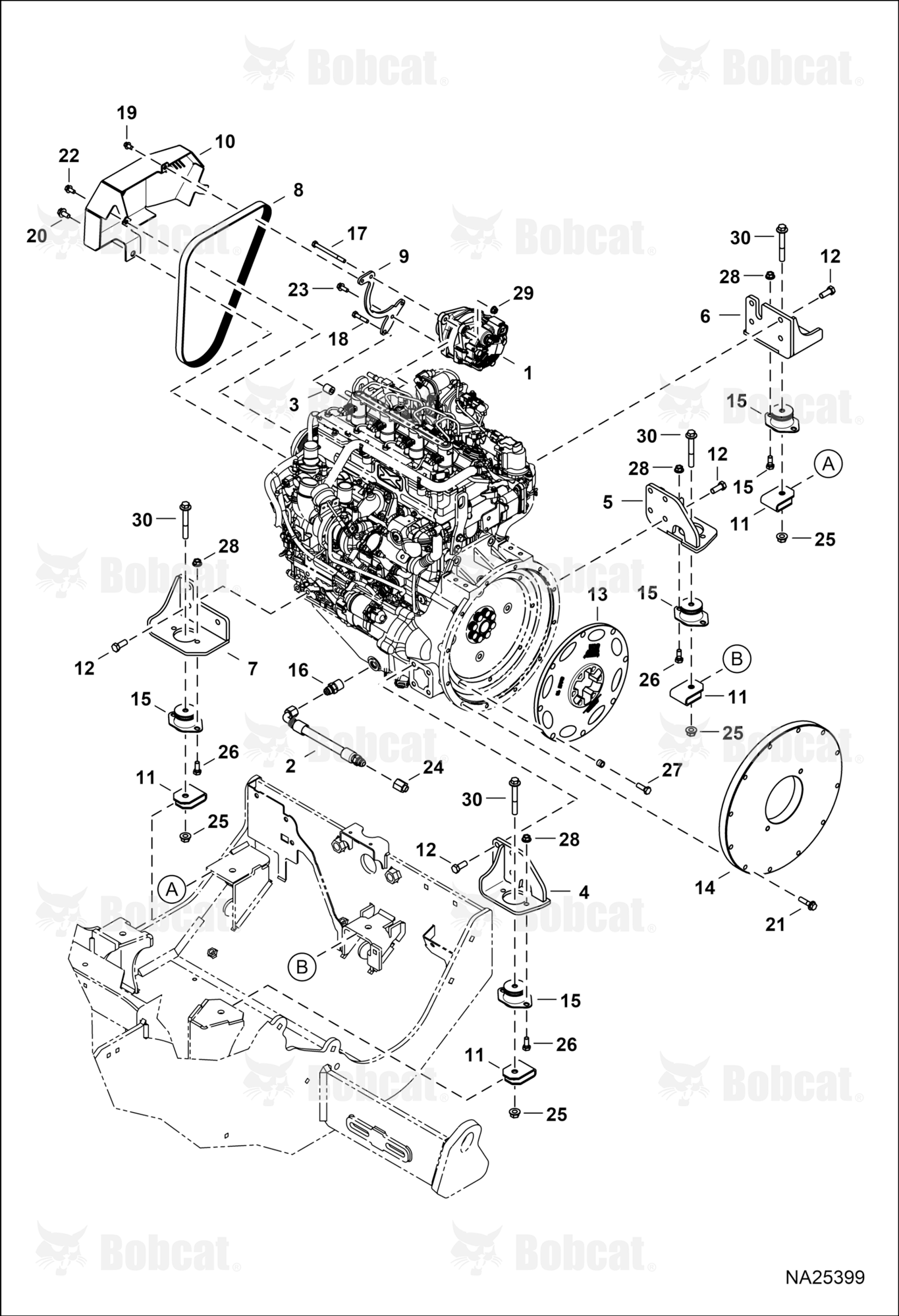 Engine & Attaching Parts (Belt Drive & Mounts)