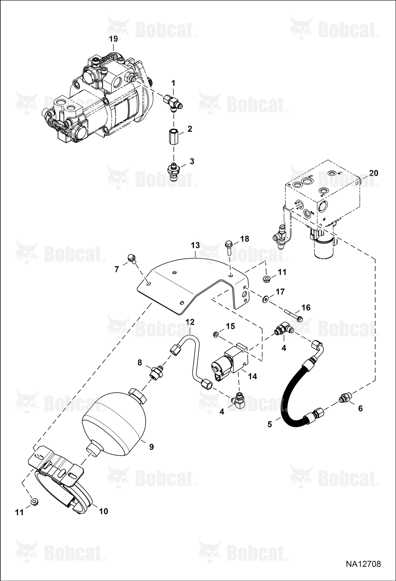 Hydraulic Circuitry (Parking Brake Accumulator) (Tractor)  B3ZS11001 - B3ZS16000, B3ZT11001 - B3ZT16000