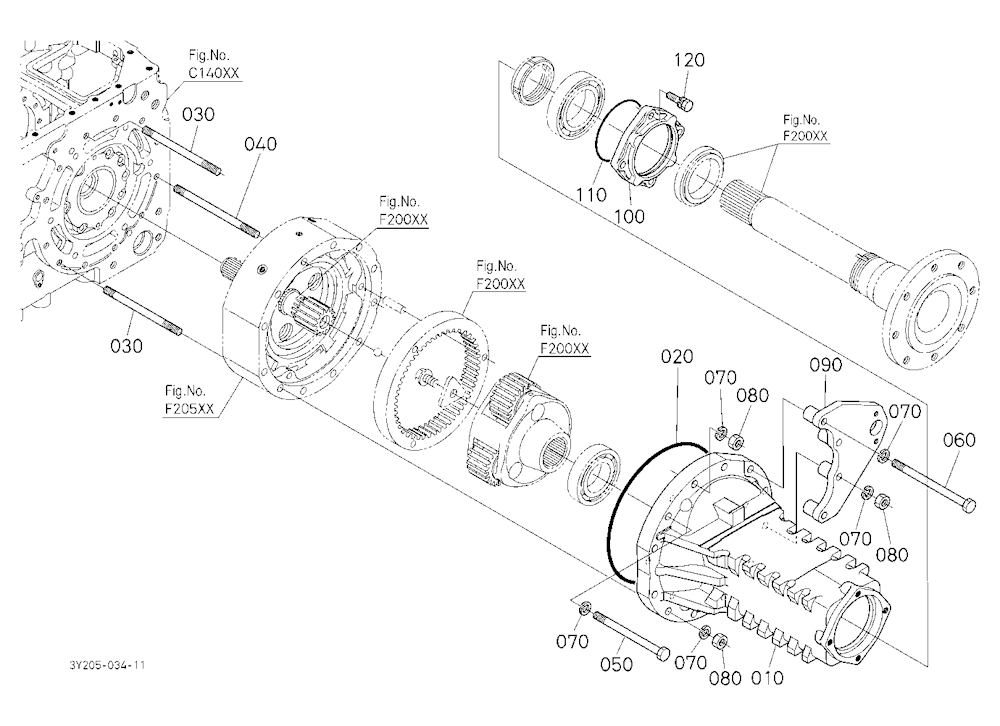 Rear Axle Case Lh